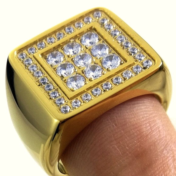 Mens 18k gold plate ring - Picture 2 of 2